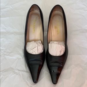 Chanel Black Leather Pointed Heels